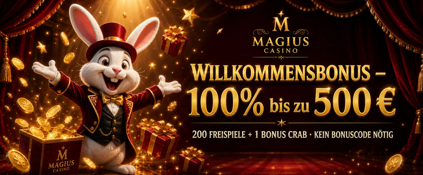 Magius Casino Willkommensbonus - 100% bis zu 500 € und 200 Freispiele